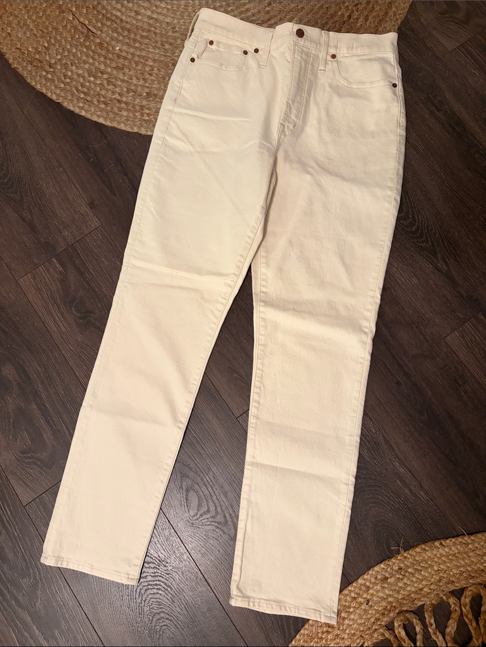 Madewell “The Perfect Vintage Jean” Cream Straight Jeans 30T